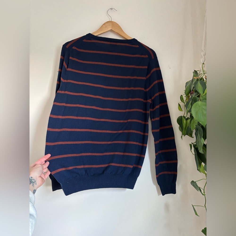 J.Crew Navy & Rust Merino Wool Crewneck - Picture 7 of 7